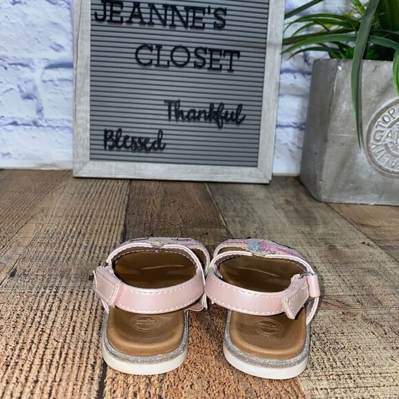 🎆 Wonder Nation Infant Girls' Unicorn Sandals Size 4 Pink - Picture 8 of 9